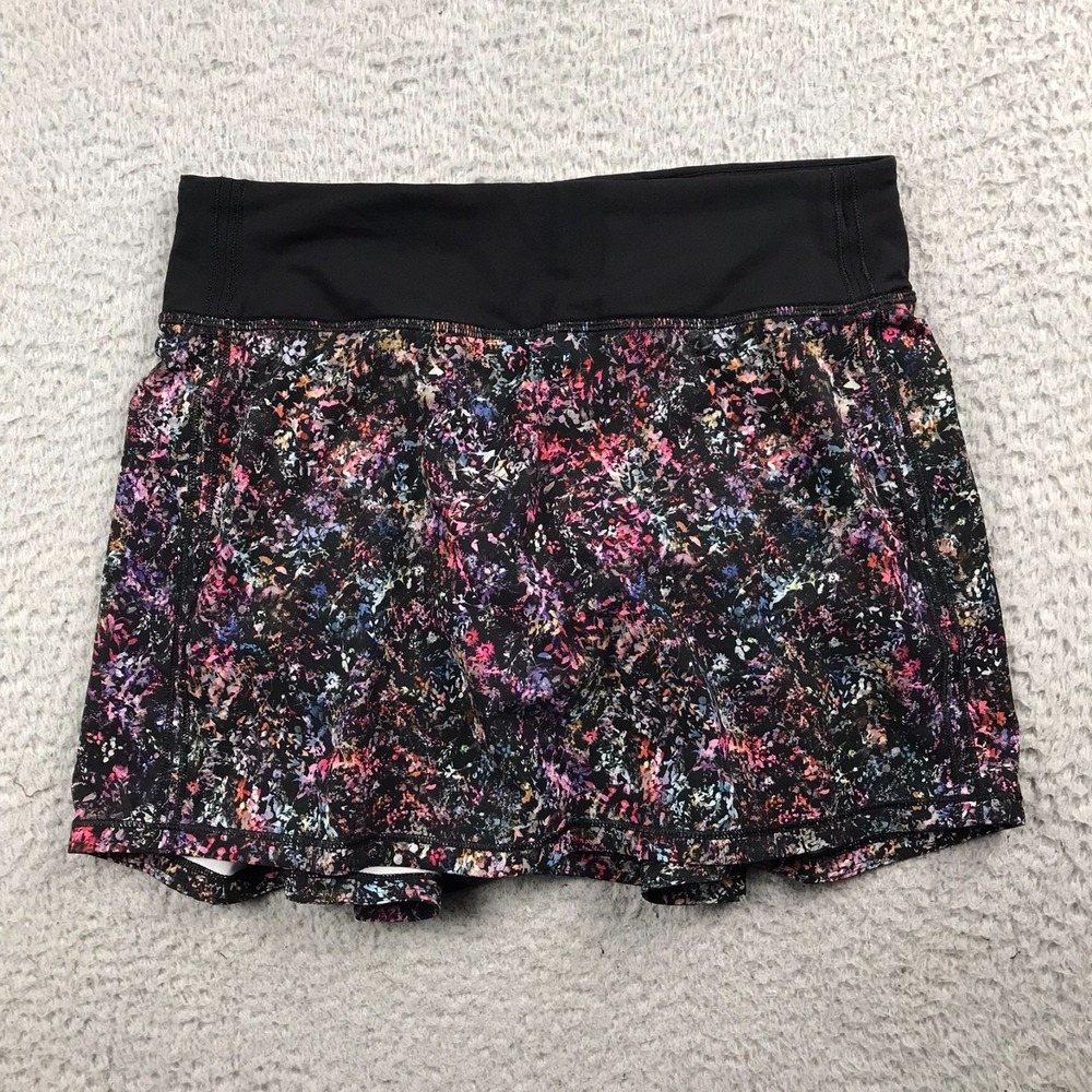 Lululemon Pace Rival Mid Rise‎ Skirt Womens 4 Tall Dimensional Icing Lined Skort